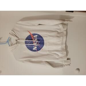 NASA Logo White Hoodie Sweatshirt Medium